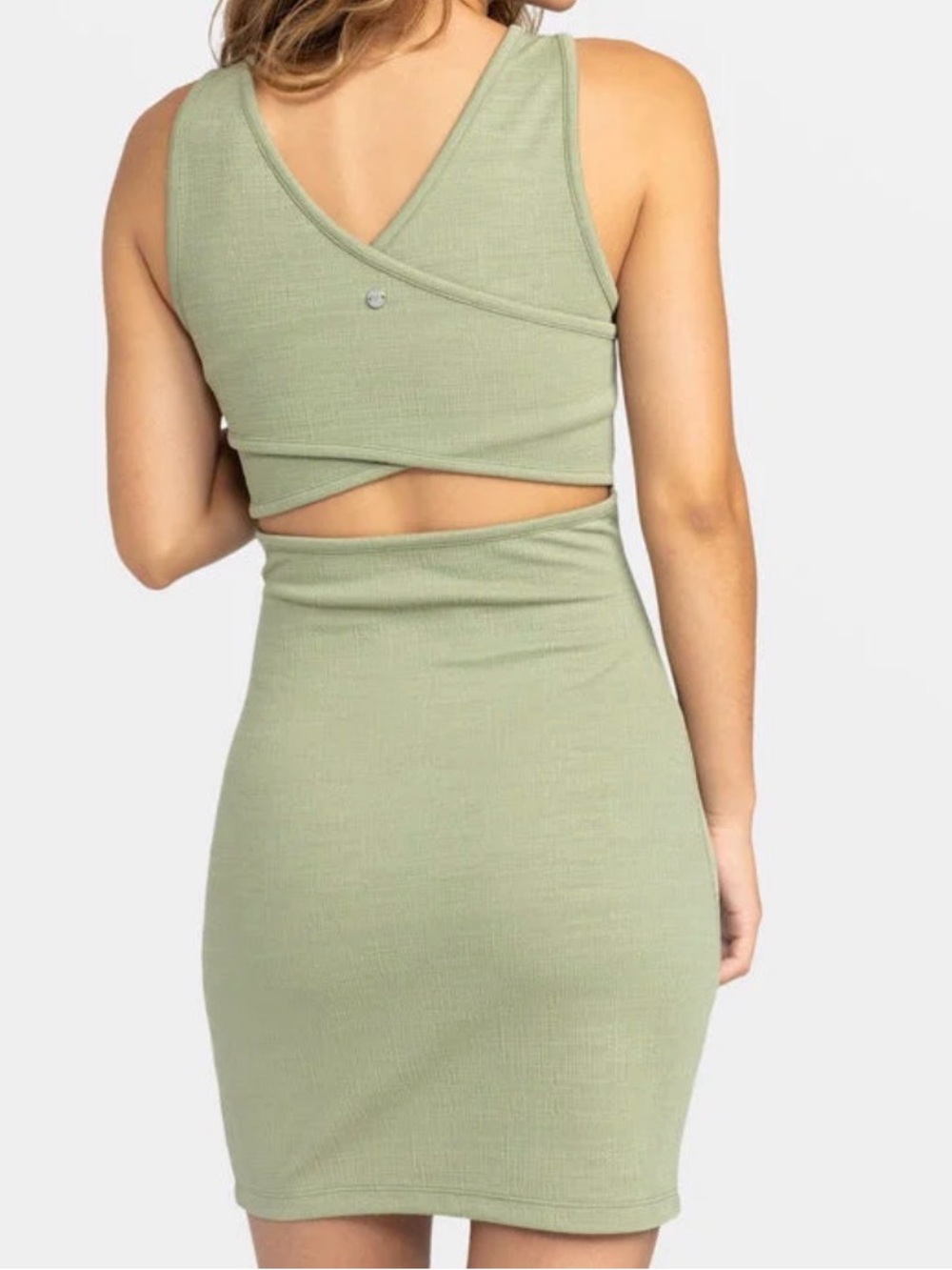 Roxy Good Keepsake Sleeveless Cutout Bodycon Dress in Seafoam Green
